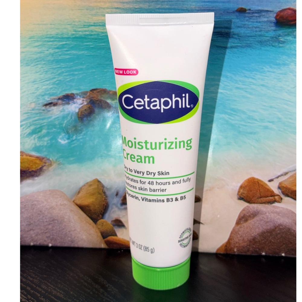 Cetaphil Moisturizing Cream Dry to Very Dry Sensitive Skin 3oz Vitamin B3 B5 E
